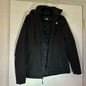 The North Face insulated black jacket with removable hood size Medium